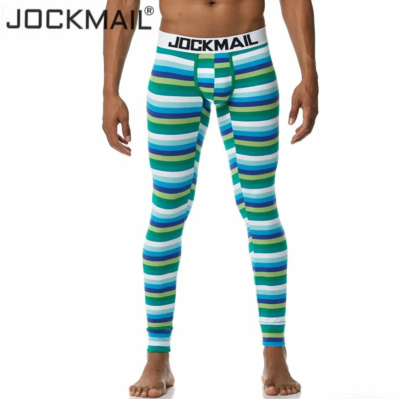 

JOCKMAIL Men thermal underwear bottoming trousers Fashion men underwear pants stripes printing Camouflage sous vetement homme