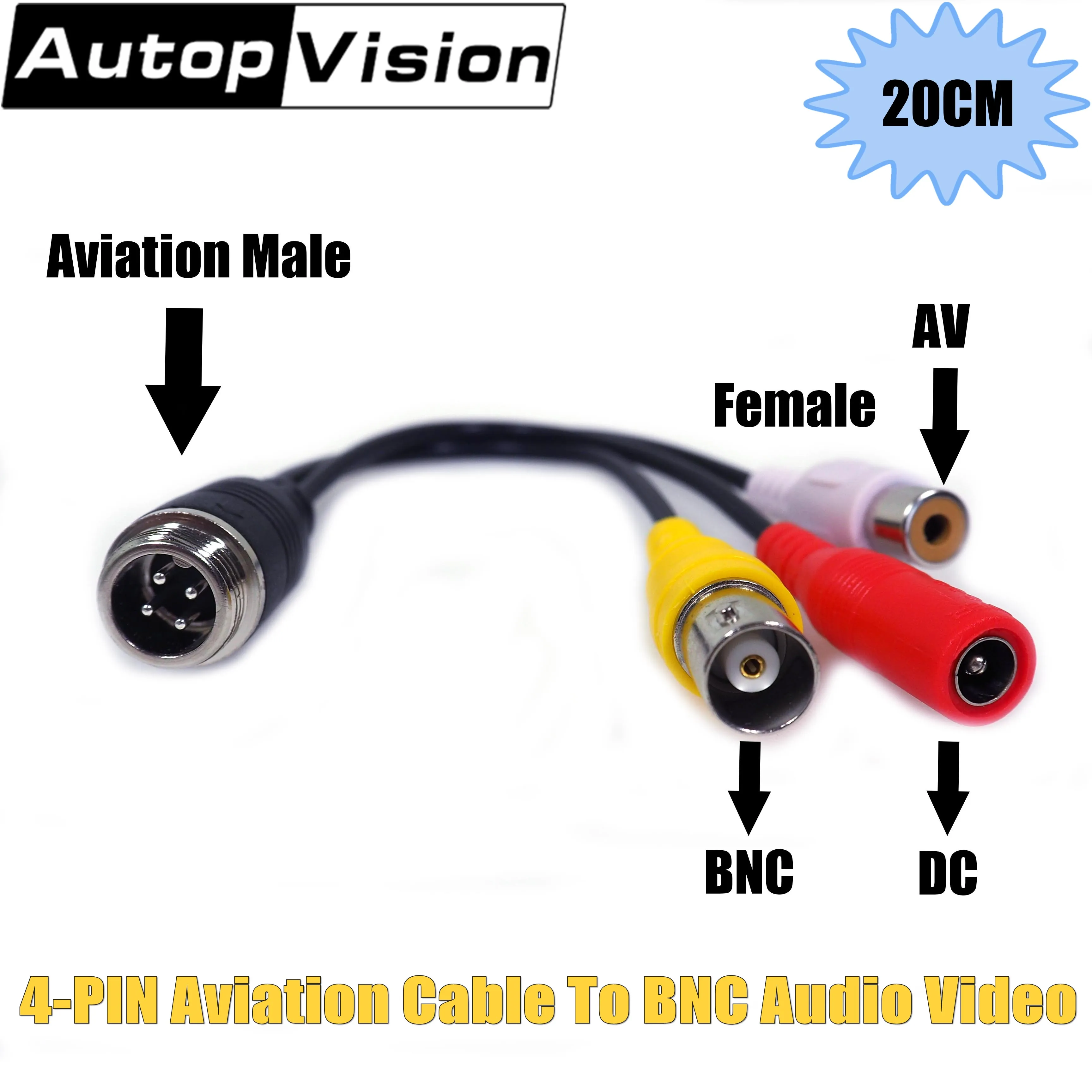 4 контактный авиационный кабель Conector для BNC RCA аудио и видеокабеля 12 В кабеля