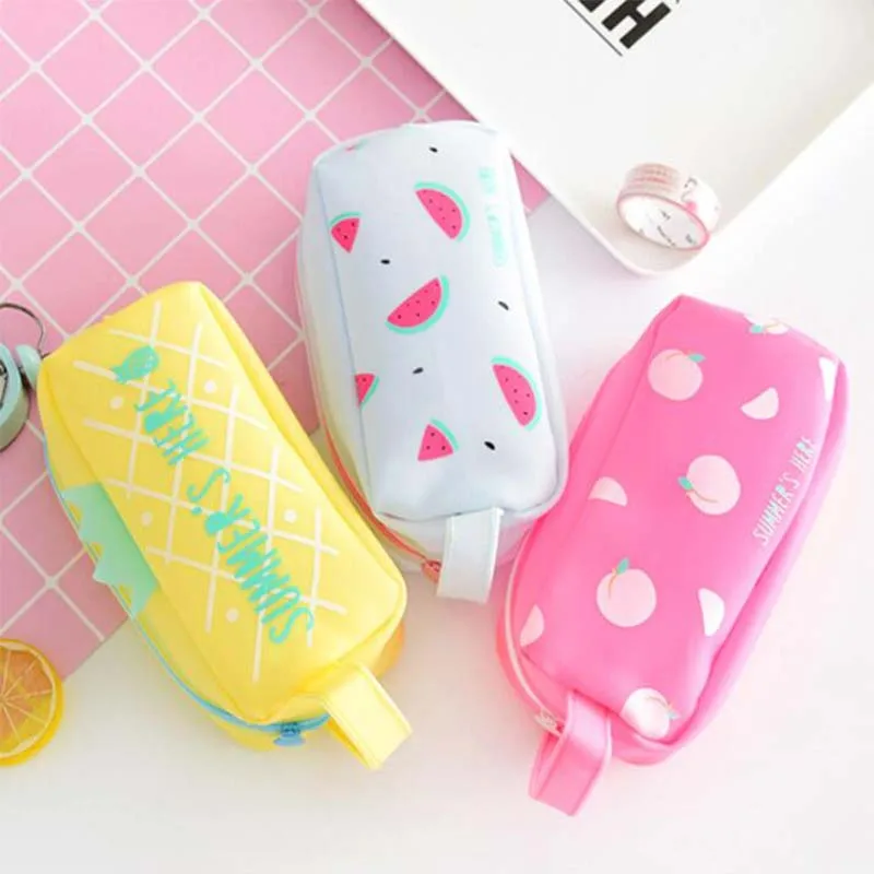 

Big capacity Fruit pencil case Cute Portable pencil bag Stationery pen pouch gift school supplies canetas Zakka