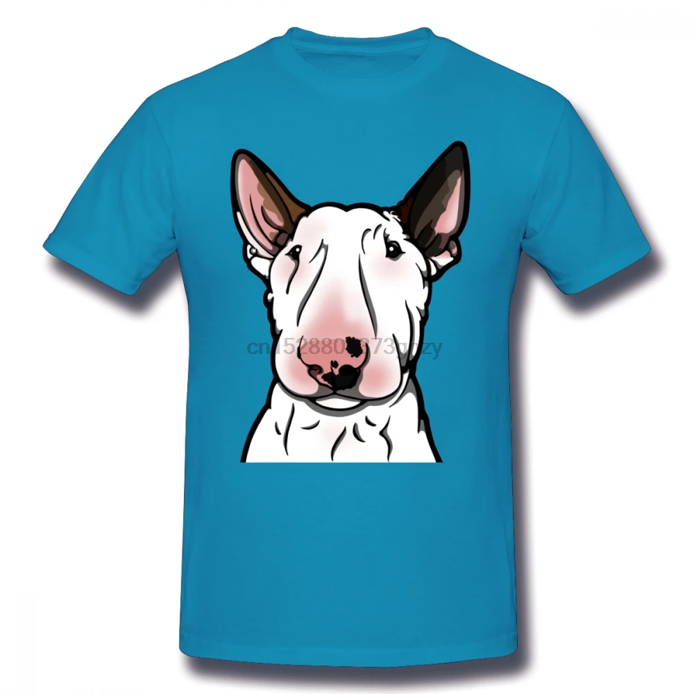 

Bull Terrier Men T Shirt Pop Leisure Big Size Cotton Custom Short Sleeve Men T-shirt