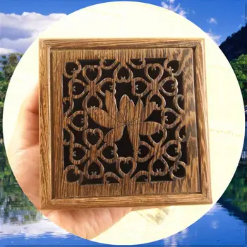 

Mahogany wood stove sandalwood censer quality horizontal wings incense incense box furnace line plate lying out dobutsu pomander