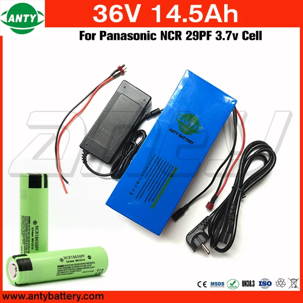 Bicycle Battery 36v 14.5Ah 800w for Panasonic 2900mAh 18650 Cell with 2A Charger 30A BMS Electric Bike Battery 36v Free Shipping