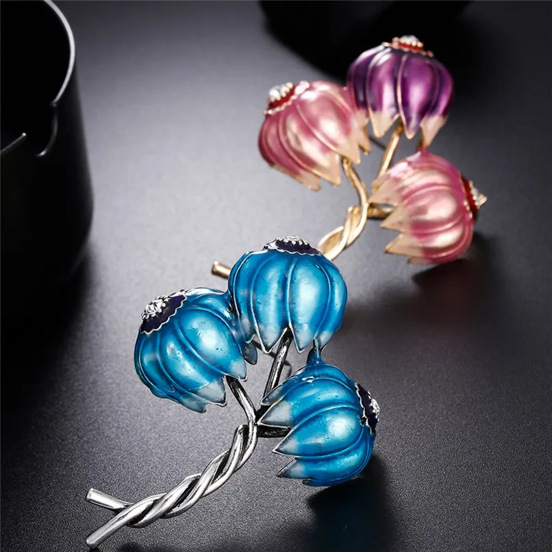 Classic Special Flowers Enamel Brooches Metal Plants Weddings  Party Brooch Pins Clothing Accessories 30LY04 (9)
