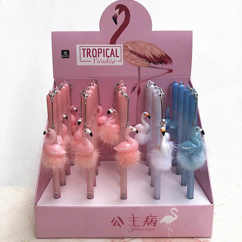 

3Pcs/Lot Creative Stationery Student Pen Cute Flamingo Gel Pen 0.5mm Full Needle Black Ink Pen School Supplies Office Supplies
