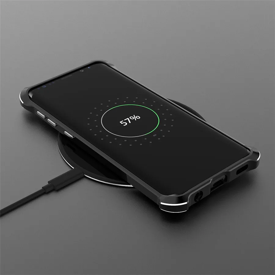 Новый акриловый чехол R Just с металлической рамкой для Samsung Galaxy s9 plus противоударный
