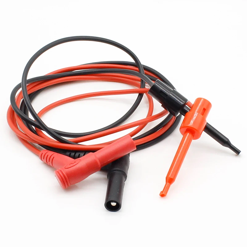 1 Pair Banana Plug to Test Hook Clip Probe Cable for Multimeter Test Equipment 