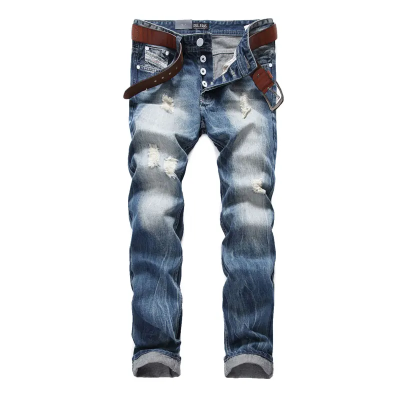 Newly Italian Designer Fashion Men Jeans Dsel Brand Ripped Jeans For