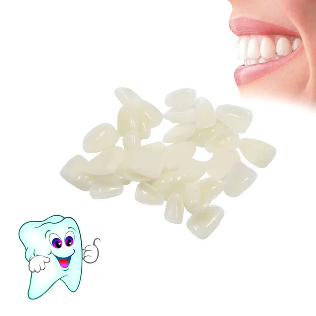 

50PCS/ 1Bag Dental Ultra Thin Whitening Veneers Resin Teeth Anterior Temporary Crown