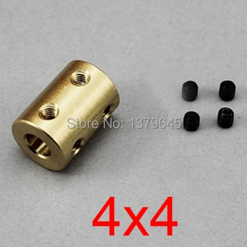 

4mm to 4mm 4x4 rigid coupling CNC Motor Copper Coupling brass Coupler, model ship model airplane Motor connector