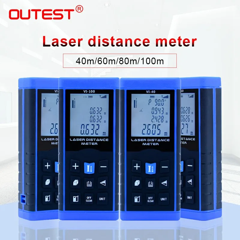 OUTEST цифровой Лазерные дальномеры лазерный дальномер 40/60/80/100 м измерение измеритель расстояния Лазерная электронный уровень версия