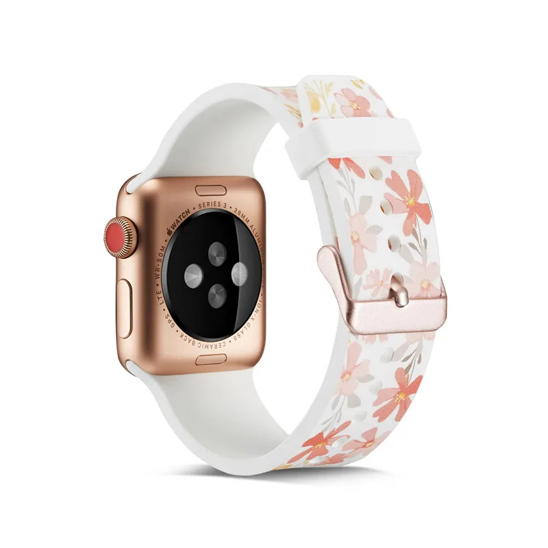 

Silicone WatchStrap For Apple Watch 38mm 44mm Case , VIOTOO Colorful Pattern Silicone Rubber Watch Band Strap for Apple watch