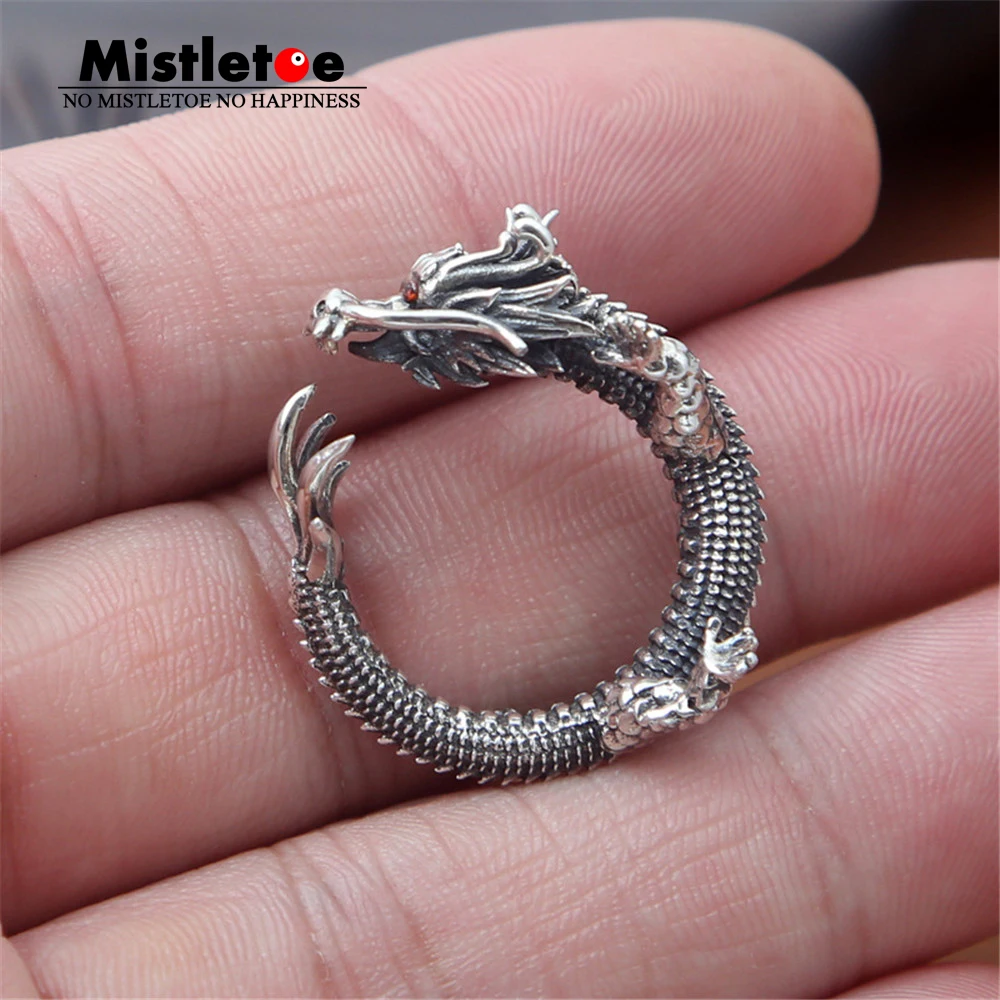 

Genuine 100% 925 Sterling Silver Vintage Punk Personalized Matt Scripture Ring For Women Men Fashion Jewelry