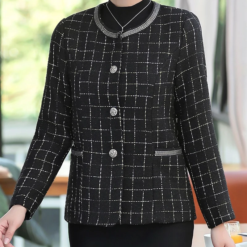 Sur Q22 Printemps D'âge Court Décontracté Cardigan Grande red Femelle Hauts De Moyen Veste Manteau Vêtements Navy La Nouveau black Femmes Taille 2019 Décontractés Automne 4npwRfzqn