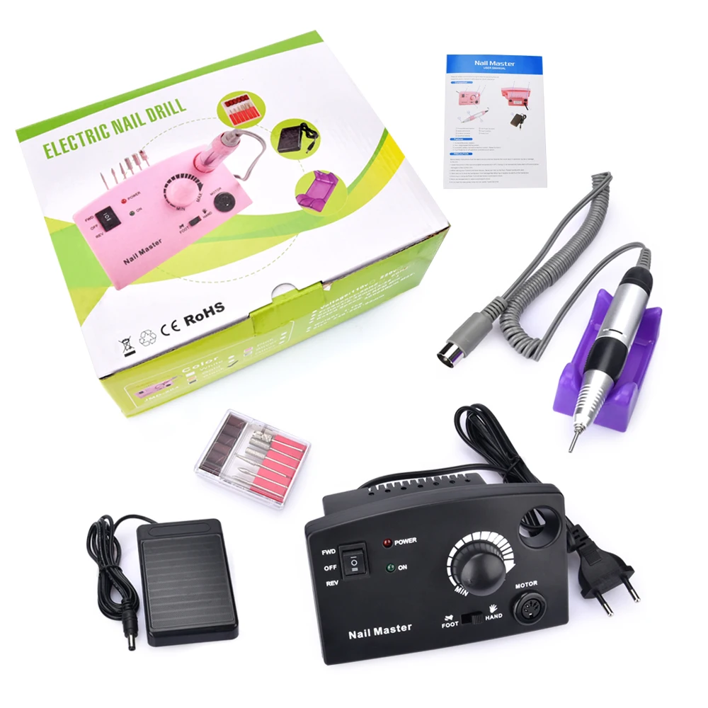 35000 RPM eléctrica uñas arte máquina de perforación cortador de uñas equipo de arte para uñas pedicura manicura máquina de fresado de la máquina para Gel de uñas - 6