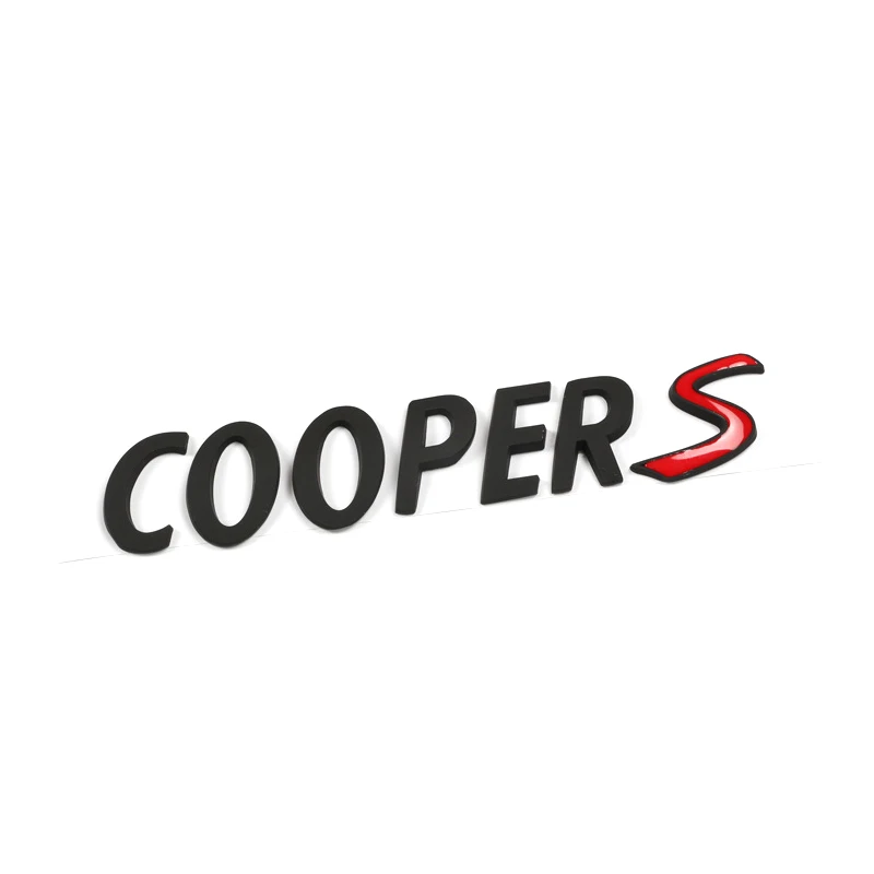 VENSECO Мини Автомобильный стикер "COOPER S" эмблема слова автомобильный Стайлинг OEM внешние аксессуары для MINI cooper автомобильный хвост металлический 3D стикер - Название цвета: black