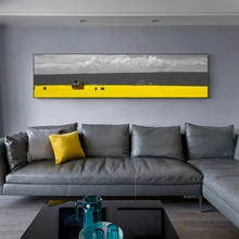 Nordic пейзаж Мода холст картины плакат пастырской стиль желтый трамвай стены картину для гостиная домашний декор скандинавский
