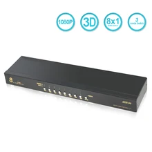 SGEYR 8 портов HDMI USB KVM переключатель, USB 2,0 KVM переключатель Поддержка USB 2,0+ наборы кабелей Поддержка автоматического сканирования клавиатура с горячим ключом мышь P/3D