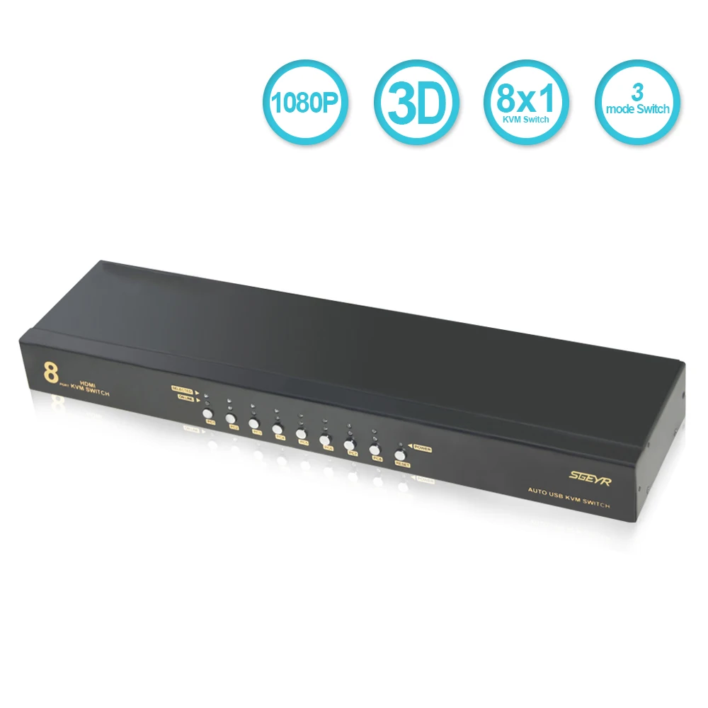 SGEYR 8 портовый HDMI USB KVM переключатель 2 0 Поддержка + наборы кабелей автоматического