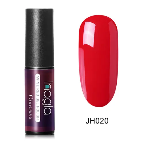 Inagla, 5 мл, винно-красный и телесный цвет, Гель-лак для ногтей, замачиваемый, светодиодный, УФ-гель, штамповка, лак для ногтей, гель-лаки для маникюра - Цвет: JH020