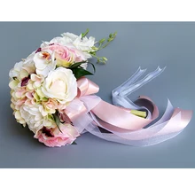 Водопад пара casamento buque КАПЛЕВИДНАЯ новобрачная, букет Искусственный Шелковый цветок бабочка Романтическая свадьба