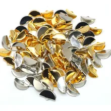 100 шт. застежки крючки фурнитура с застежка с петлями зажим круглое основание Diy аксессуары для изготовления ювелирных изделий полукруглый зажим