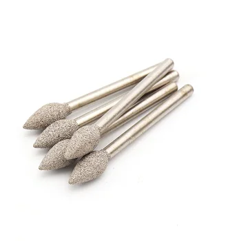 

1pcs 3mm Brazed Diamond Grinding Head Grinding Pointed Bits Burrs Metal Stone Jade Engraving Carving Tools