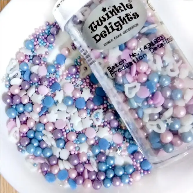 Edible Cherry Bomb Sprinkle Blend, Fancy Sprinkles, Turquoise And Red