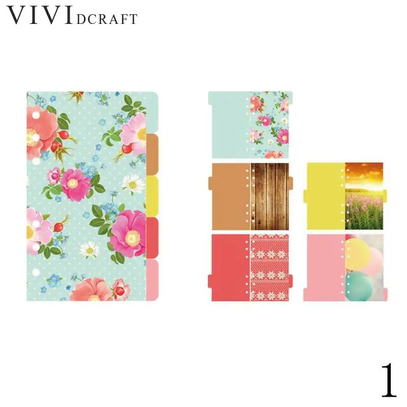 

5 Sheets/pack A5 A6 Sakura Separator Separation Divider Page Loose Leaf Index Paper Category Page For Notebook Papelaria