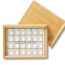 Твердая Вода цвет 24 цвета 36 цвет ручной работы пигмент бамбуковая коробка пустая коробка Pull-type пигмент коробка для хранения