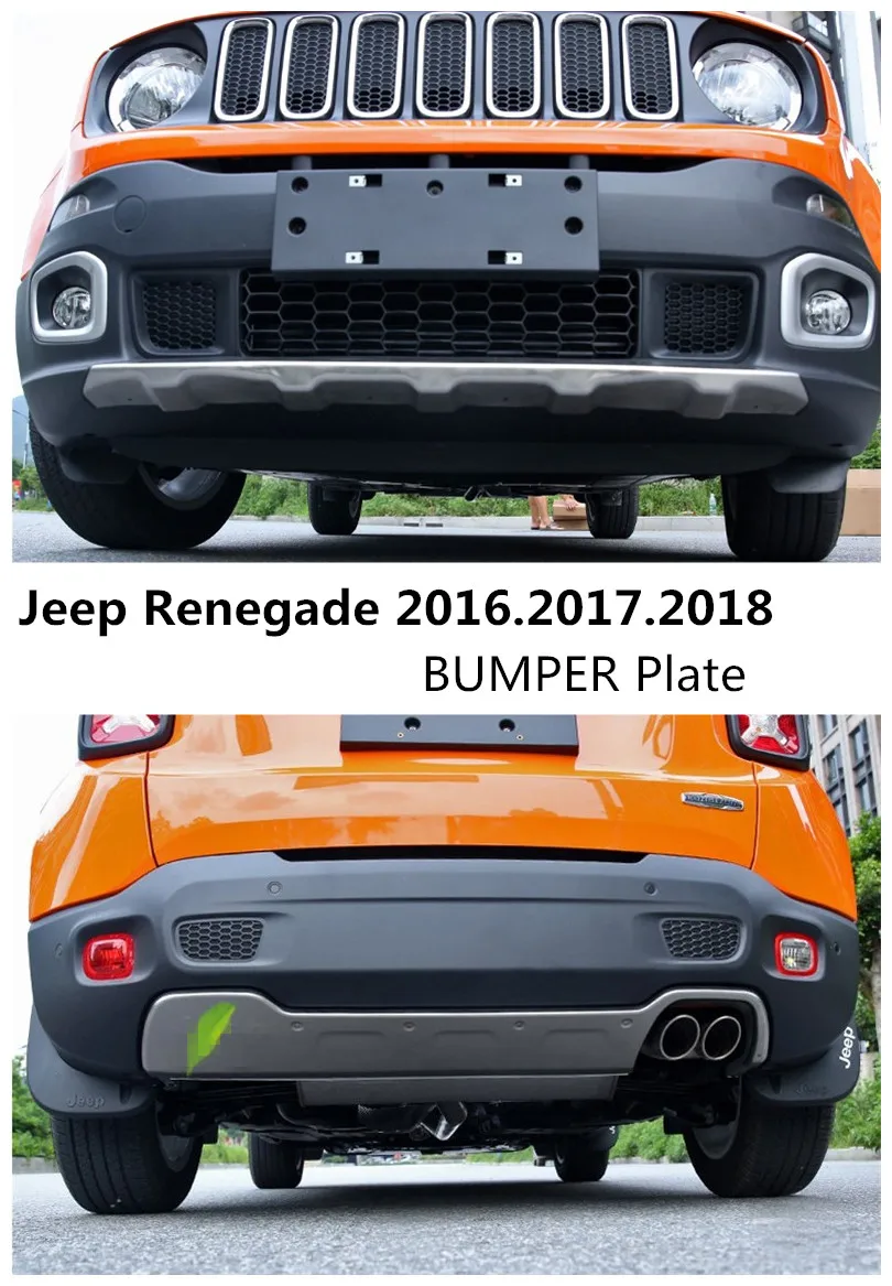 

Car BUMPER Plate For Jeep Renegade 2016.2017.2018 BUMPER GUARD High Quality Stainless Steel Front+Rear Auto Accessories