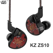 KZ ZS10 наушники 10 драйвер в ухо наушники 4BA+ 1 динамические арматурные наушники HiFi бас гарнитура шумоподавление в ухо Мониторы
