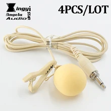 4 шт. бежевый зажим для галстука на конденсаторный микрофон петличный микрофон 3.5 мм Винт микрофон для Беспроводной караоке Системы передатчик