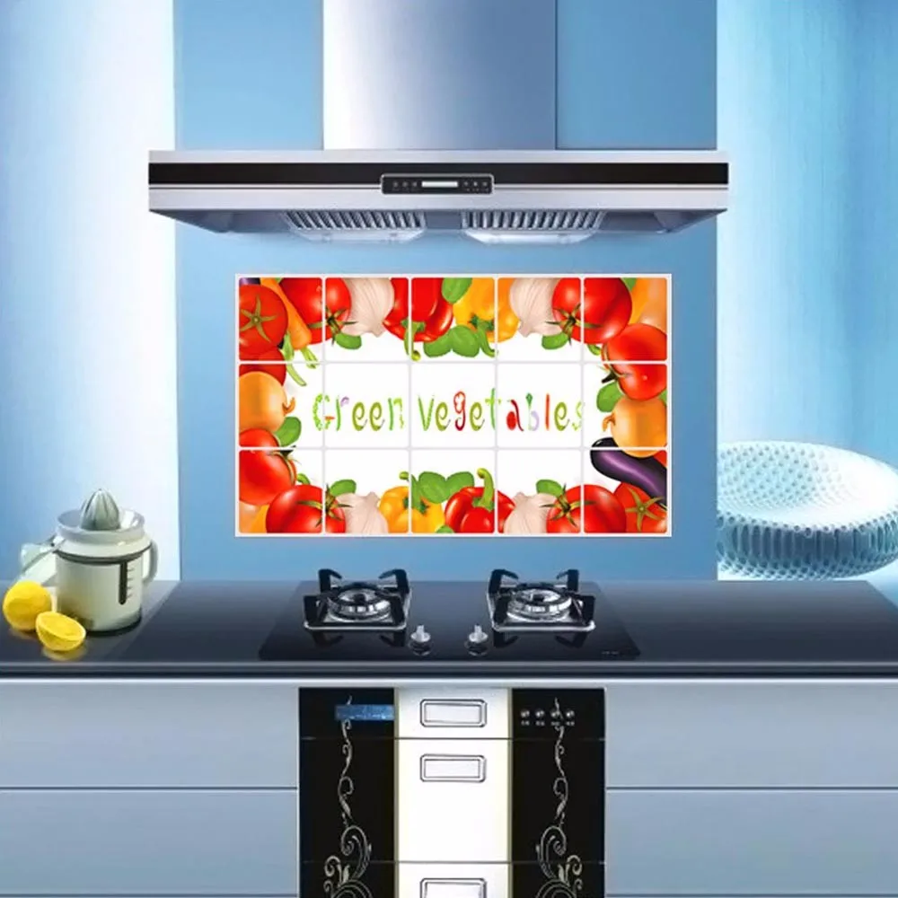 Fruit vegetable Oilproof Wall Stickers Removable Home Decor Art Decal Kitchen oil-resistant Wall-papers Wall Stickers #YL