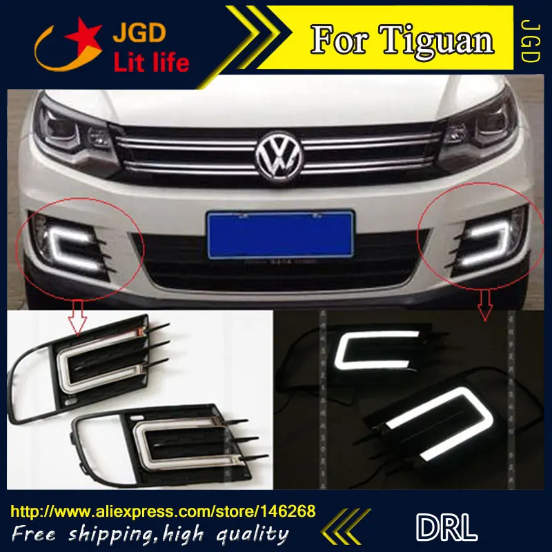 Free shipping ! 12V 6000k LED DRL Daytime running light for VW Tiguan 2013 2014 2015 fog lamp frame Fog light Car styling Free shipping ! 12V 6000k LED DRL Daytime running light for VW Tiguan 2013 2014 2015 fog lamp frame Fog light Car styling