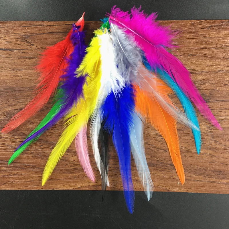 Cheap for Sale Dyed Natural Chicken Feather 200 pcs Rooster Saddle Hair