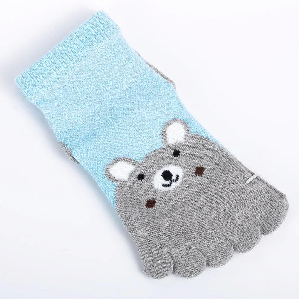 New 1 Pair Lovely Cartoon Bear Sock Children Five Fingers Socks Super