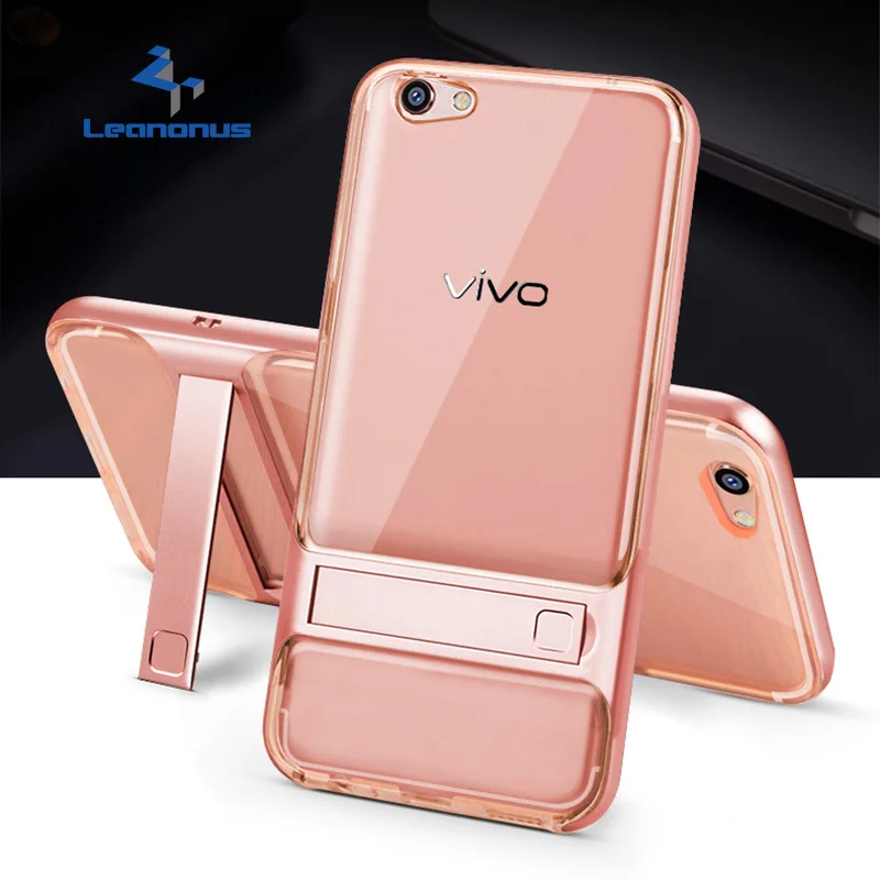 LEANONUS For VIVO X7 Plus X9 Hybrid 2 In 1 Hidden Bracket Holder Back Armor PC+TPU Cover Coques | Мобильные телефоны и