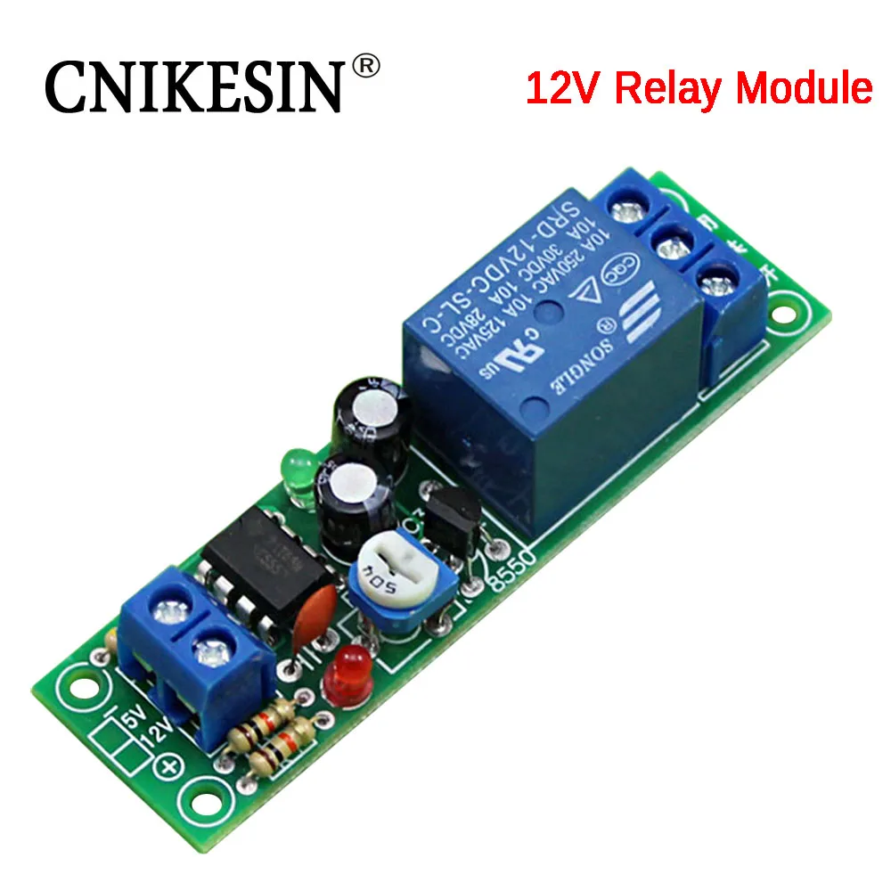 CNIKESIN 12V Delay Relay Module 0-60 Seconds Closed 10A Load Capacity Active Components Integrated Circuits(D3A5) | Электронные