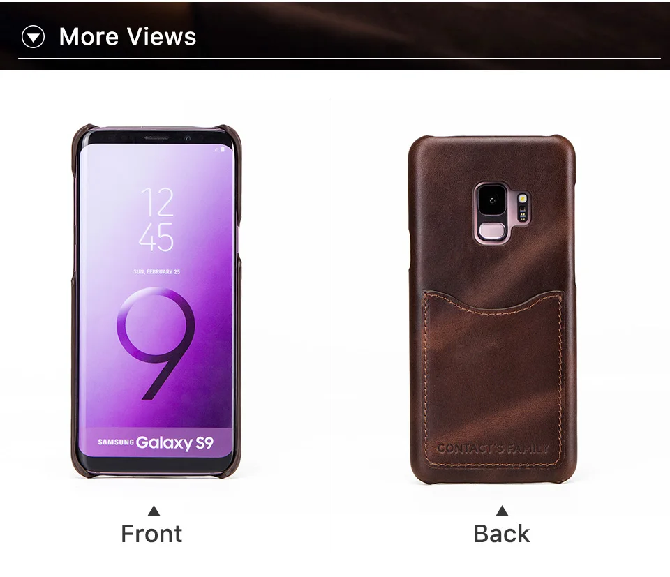 Чехол из натуральной кожи для телефона samsung Galaxy S9 Crazy Horse, чехол с отделением для карт, чехол для samsung S9, для задней крышки, твердый