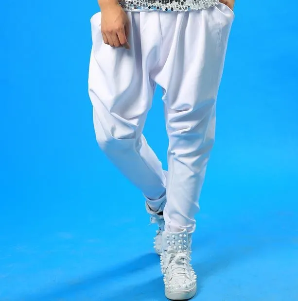 Белый 1 Модные шаровары Штаны мужская одежда брюки персонализированные Штаны костюмы певцов оригинальный дизайн настраиваемые 2XL