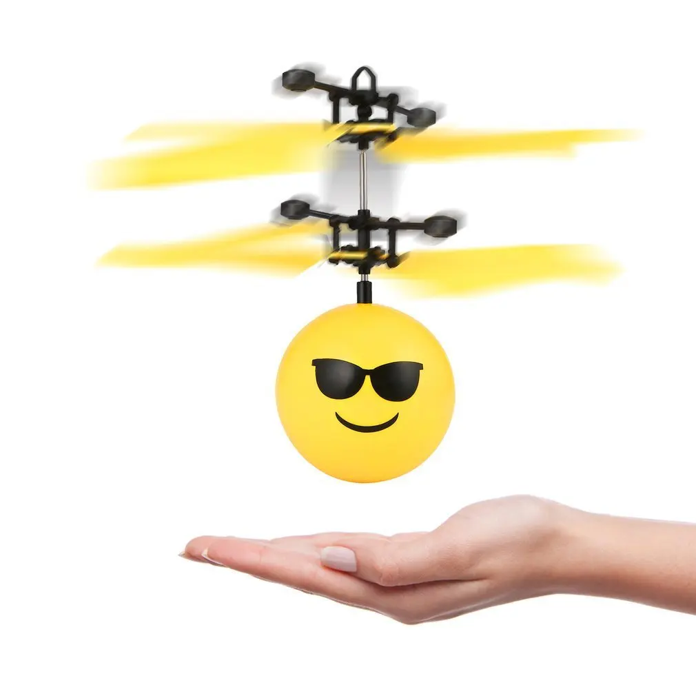 

Antistress Emotion Magic Flying Ball Infrared Induction Flying Flash Disco Smile Magic LED Lamp Ball Helicopter KID Toy RC Drone