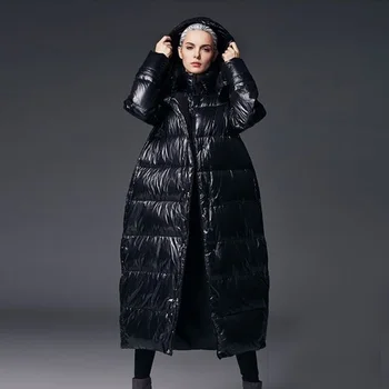 

2018 New Fashion Winter Coat Jacket Women Long White Duck Down Jacket Warm Feamel Jacket Warm Coat Down Long Plus Size 5XL Parka