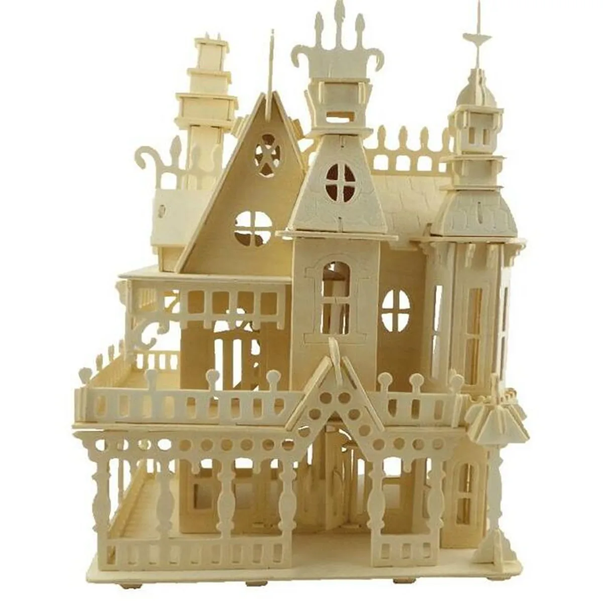 DIY деревянный кукольный дом замок строительные блоки Дети ручной работы миниатюрный проект комплект ручной сборки 3D модель игрушки Детский подарок