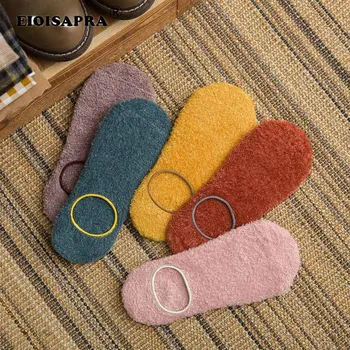 

[EIOISAPRA]5 Color Thicken Ship Socks Women Japan Harajuku Solid Meias Shallow Mouth Floor Socks Reto Calcetines Mujer