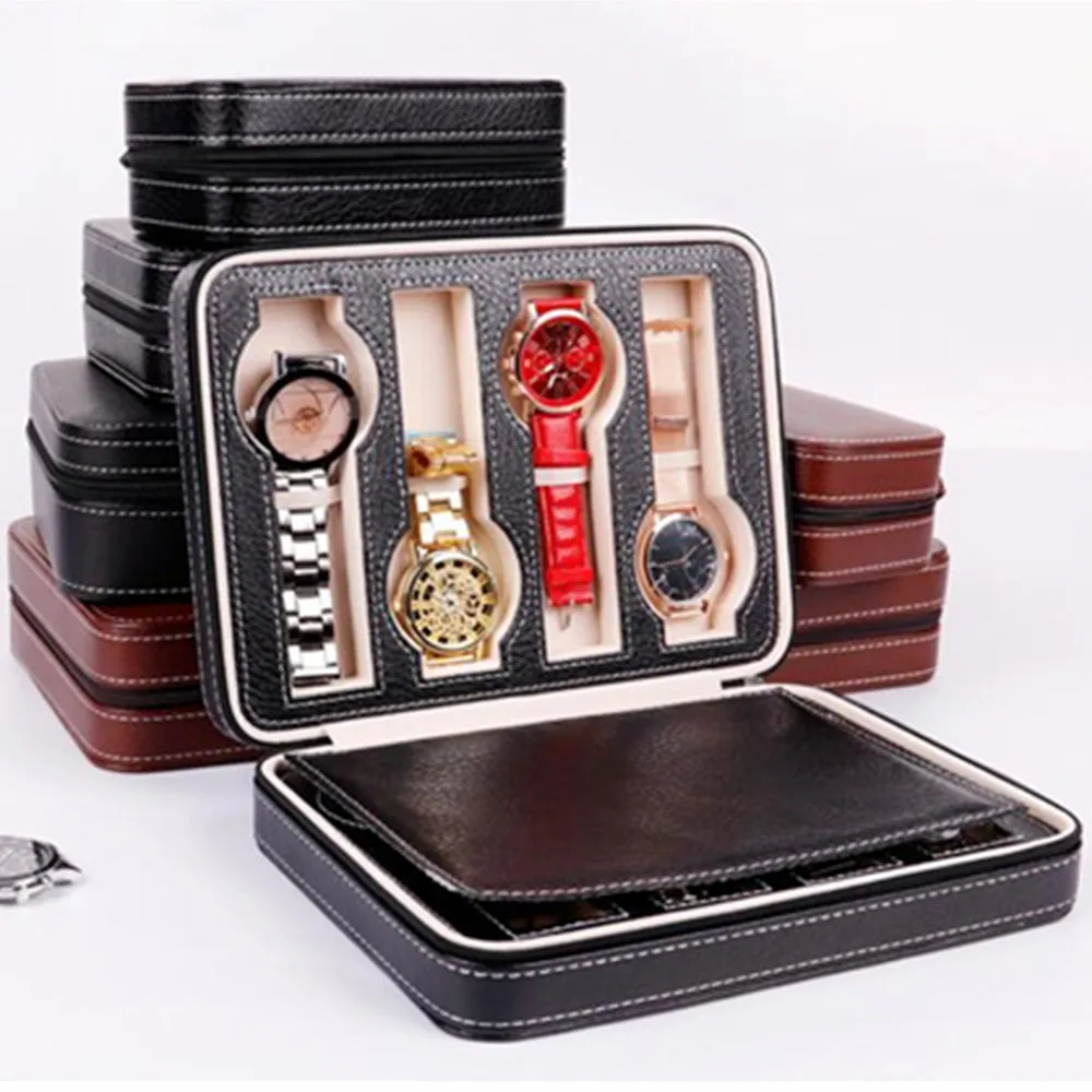 

Hot Sale 8 4 2 Grids PU Leather Watch Box Jewelry Storage Case Watch Display Box caja reloj Container Jewelry Organizer