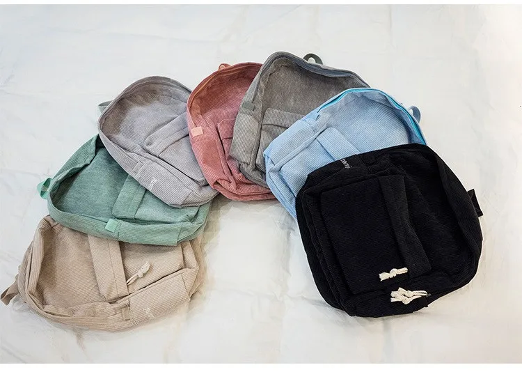 Casual backpacks women big capacity School Bags For Girls Soft Corduroy Bookbags Female Travel Rucksacks laptop backpack (19)