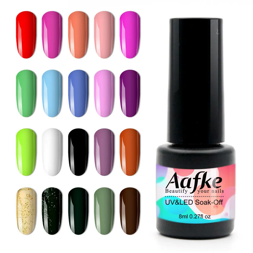 

8ml UV Gel Nail Polish Soak Off Gel Polish UV Resin Varnish Nail Gel Polish Lacquer Color Gel Lucky 24 Colors ZJJ022