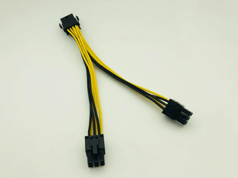 PCI-E PCIe 8Pin to Dual 6Pin Power 8Pin to 6Pin Graphics Card CPU Power Cable Supply Splitter Cable 20cm Cables for Miner Mining