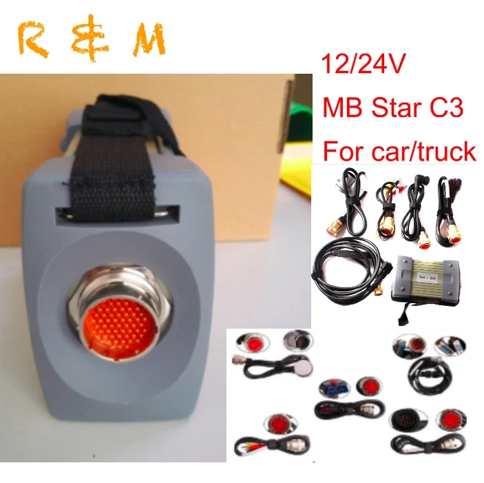 MB Star C3 12/24 в для автомобилей/rucks OBD2 сканер звезда Диагностика mb star c3 полные кабели