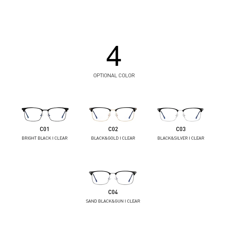 BANMAR Men Optical Frames Anti Blue Rays Eyeglasses Frames Rack Commercial Glasses Fashion Eyeglasses Frame Myopia Frames A1828